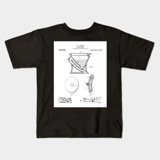 Toilet Patent - Bathroom Art - Black And White Kids T-Shirt